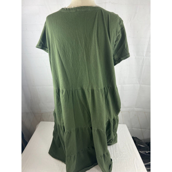 Women’s Time and Tru Cotton Short Sleeve Maternity Dress Sz XXL (20) Army Green - Picture 2 of 3